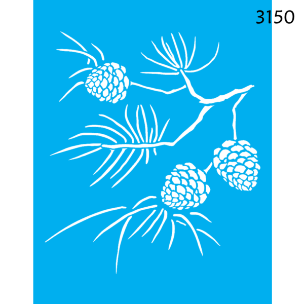 Stencil Opa 20X25 Galho de Pinha