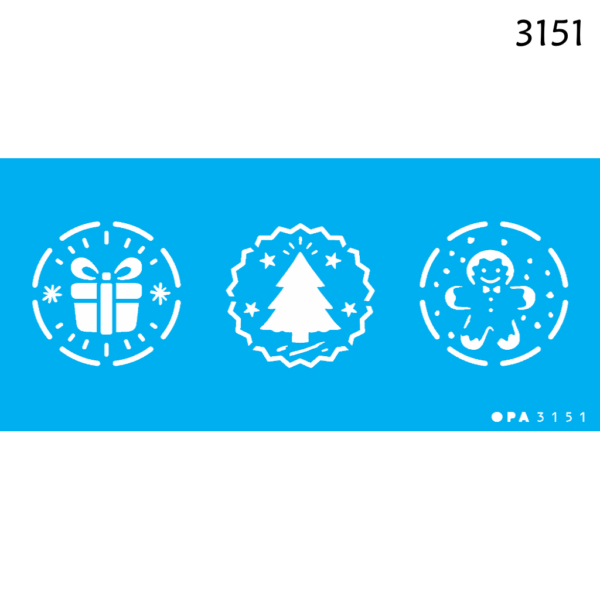 Stencil Opa 7x15 Simples Selos Natalinos