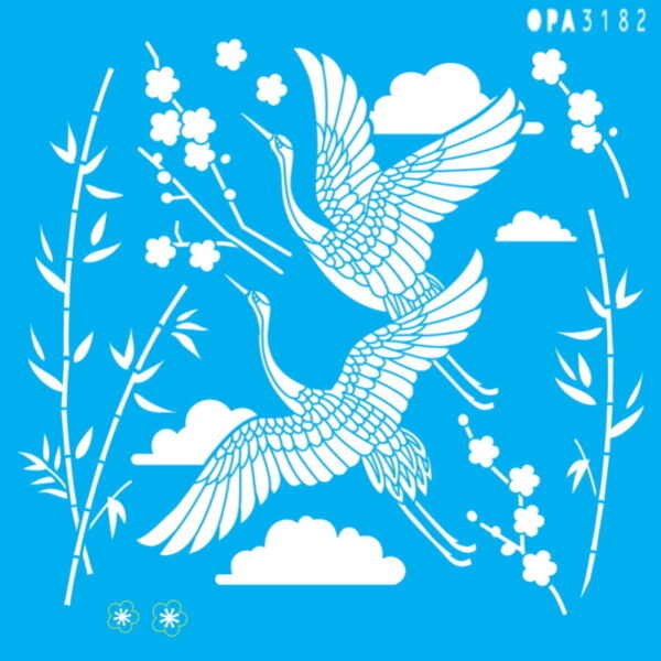 Stencil Opa 30.5x30.5  Oriental Tsuru