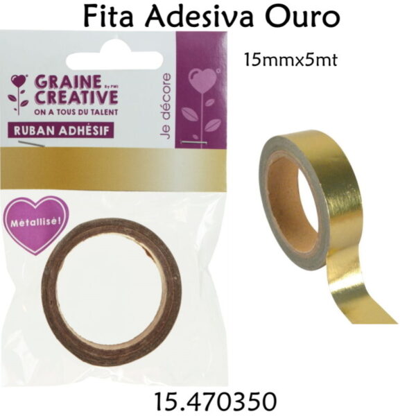 Fita Adesiva Ouro 15mmx15Mt.