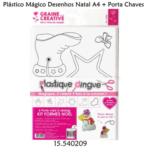 Plástico Mágico Desenhos Natal A4 + Porta Chaves