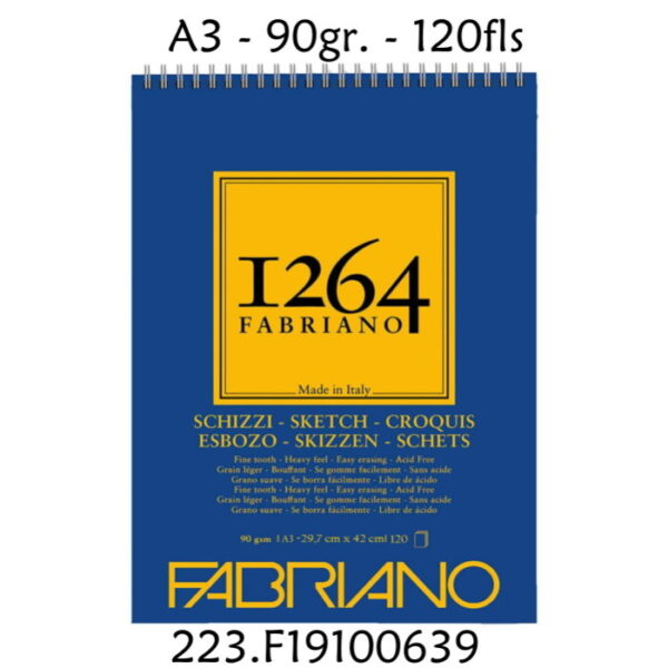 Bloco Belas Artes F1264 Croquis A3 90gr. 120 Folhas