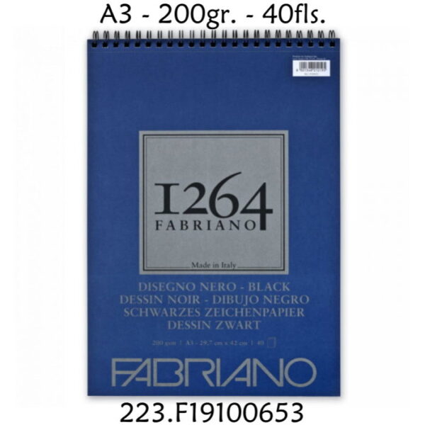 Bloco Belas Artes F1264 Black 200gr. A3 40 Folhas