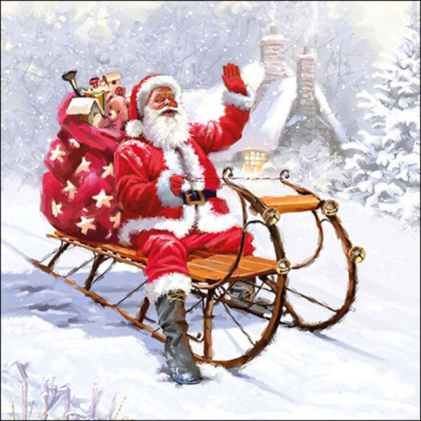 Guardanapo Santa on Sledge 33x33