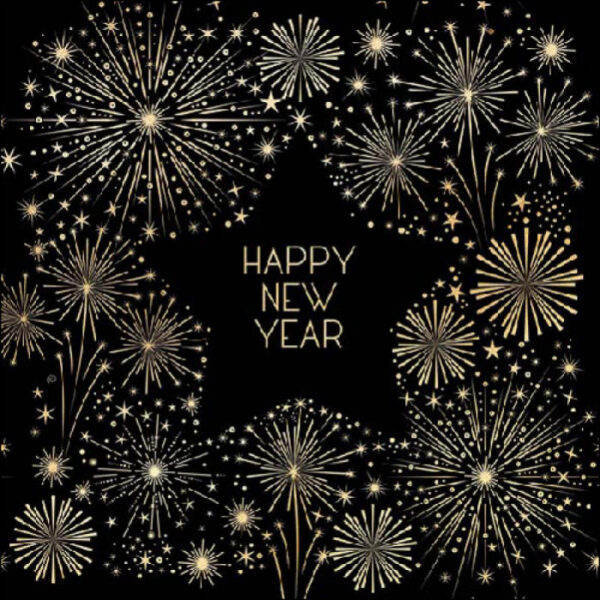 Guardanapo Golden New Year 33x33