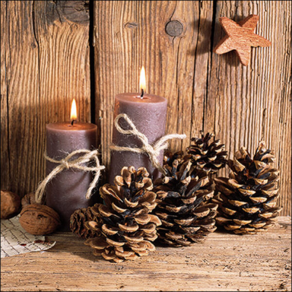 Guardanapo Winter Candles 33x33