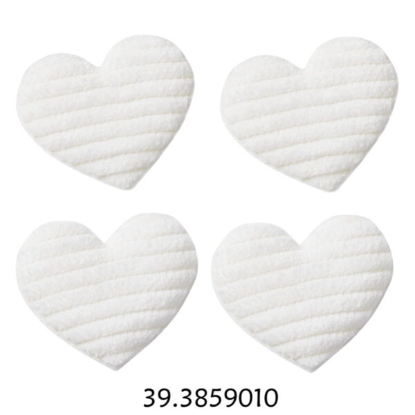 Coração Tecido Branco 35mm  4un.