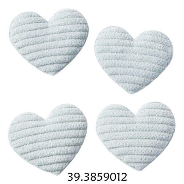 Coração Tecido Azul 35mm  4un.