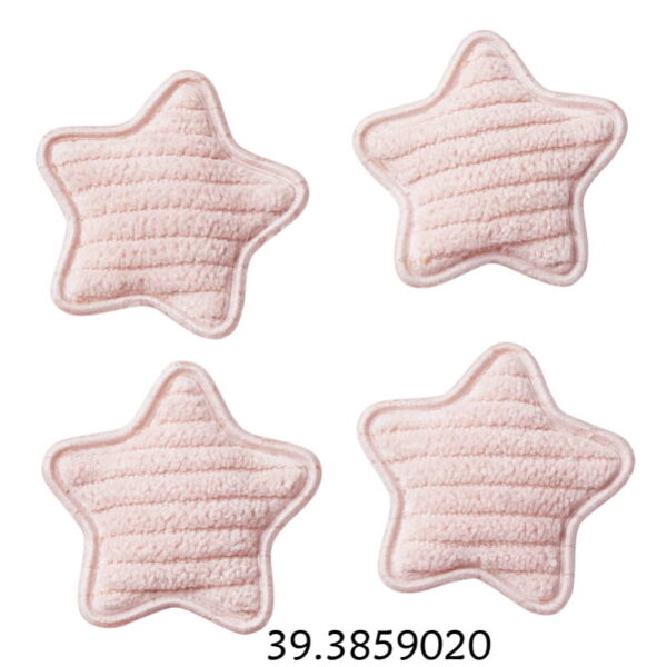 Estrela Tecido Rosa 36mm  4un.