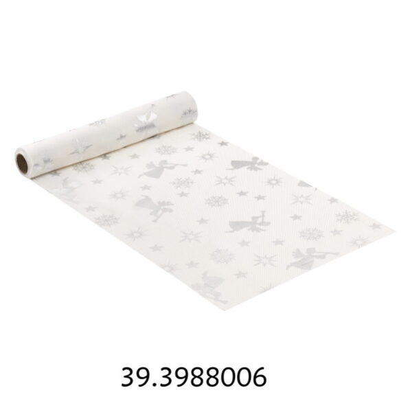 Rolo Tecido Organza Xmas Prata 28cmX15Mts.