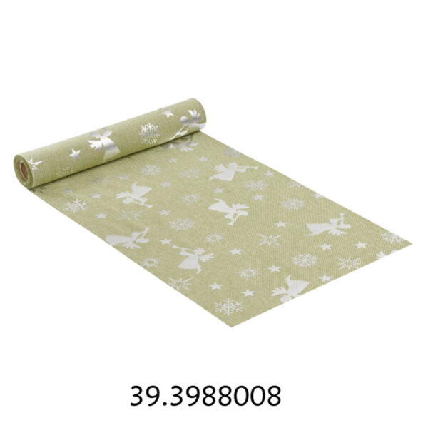 Rolo Tecido Organza Xmas Verde/Prata 28cmX15Mts.