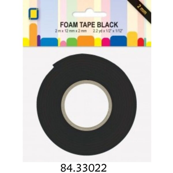 Fita Dupla Face Preta 3D   2Mts x 12mm x 2mm