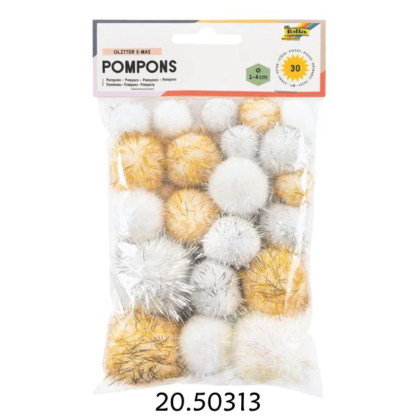Pompons Christmas Sortido 30un.