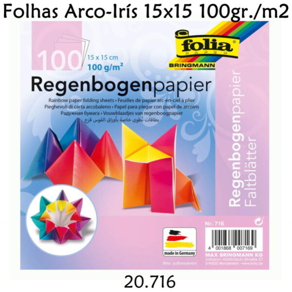 Folhas Arco Iris 15x15 100 Fls.