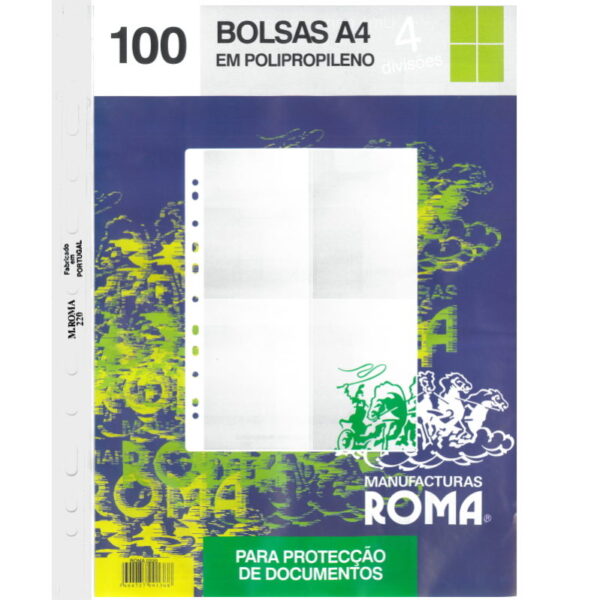 Bolsa Roma 220 -  Postais - 4 Divisórias - 100un.