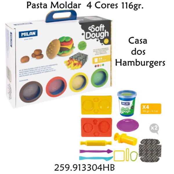 Pasta de Moldar "Casa dos Hamburgers" Milan 4 Cores 116gr.