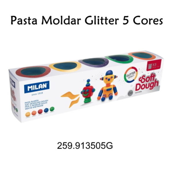 Pasta de Moldar Glitter Milan Cx. 5 Frascos 142gr.