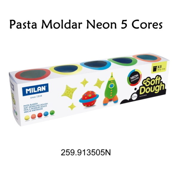 Pasta de Moldar Neon Milan Cx. 5 Frascos 142gr.