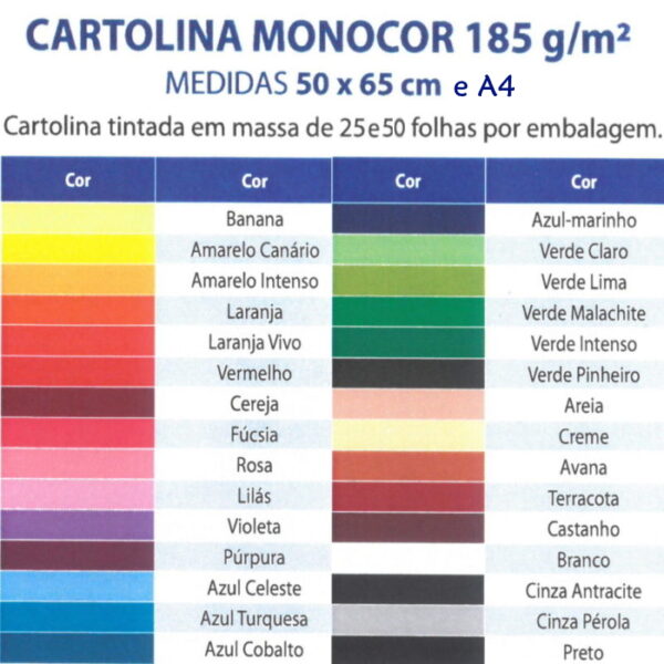 Cartolina Fabriano A4 e 50x65 - 185gr.