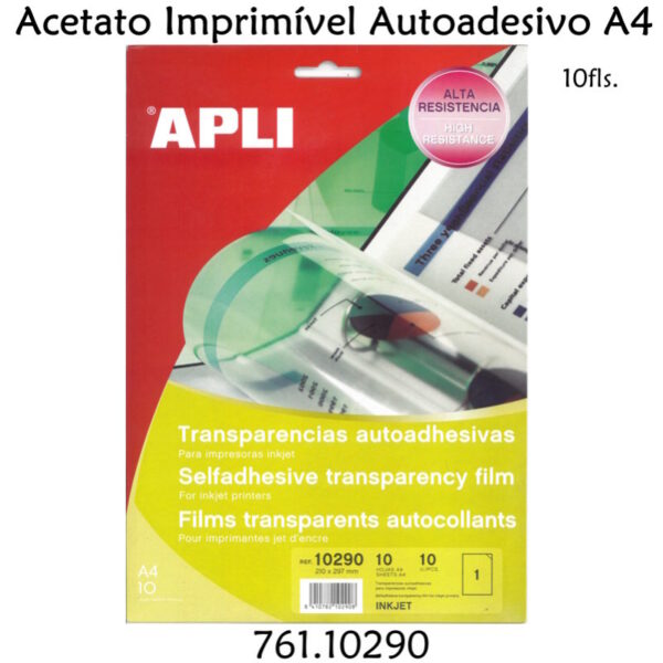 Acetato Imprimível Autoadesivo Ink Jet A4 10fls.