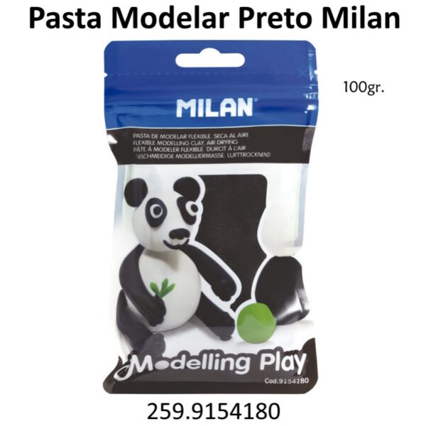 Pasta p/ Modelar Milan Preto 100gr.
