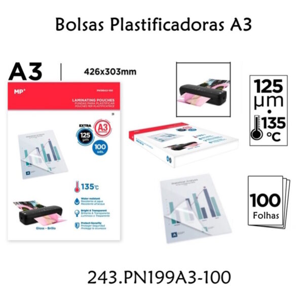 Bolsa Plastificadora A3 125mc 100un.