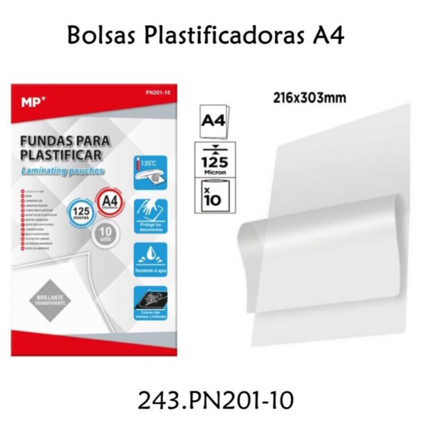 Bolsa Plastificadora A4 125mc 10un.