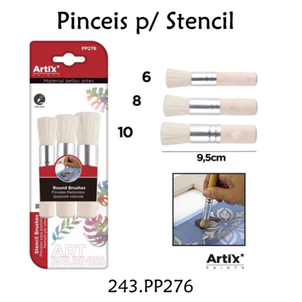 Pincéis p/ Stencil 3un.