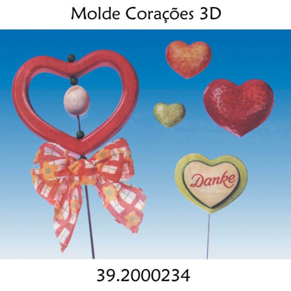 Molde Corações 3D