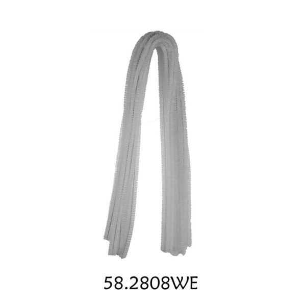 Chenille Branco 8x500mm - 10un.