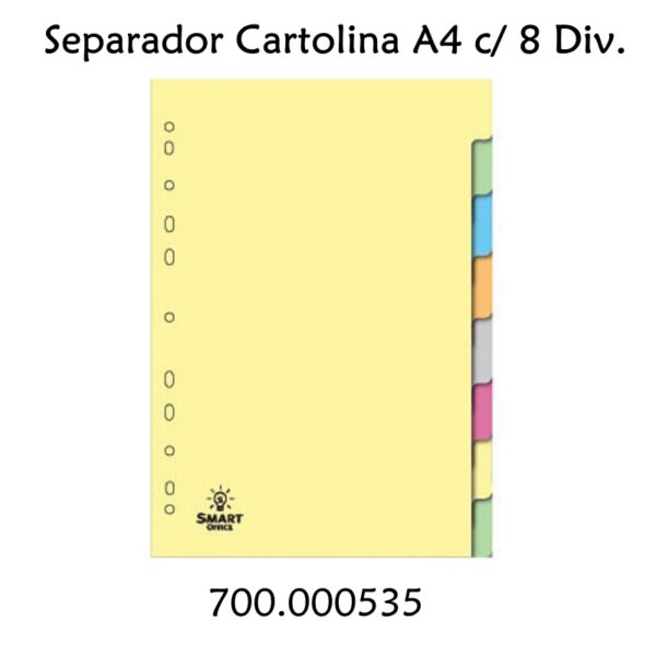 Separador Cartolina A4 c/ 8 Div.