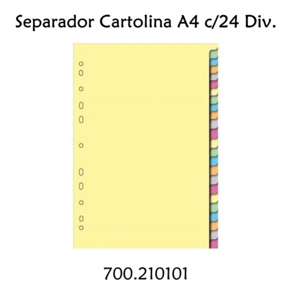 Separador Cartolina A4 c/ 24 Div.