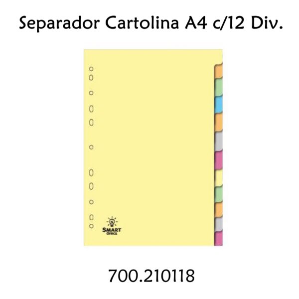 Separador Cartolina A4 c/ 12 Div.