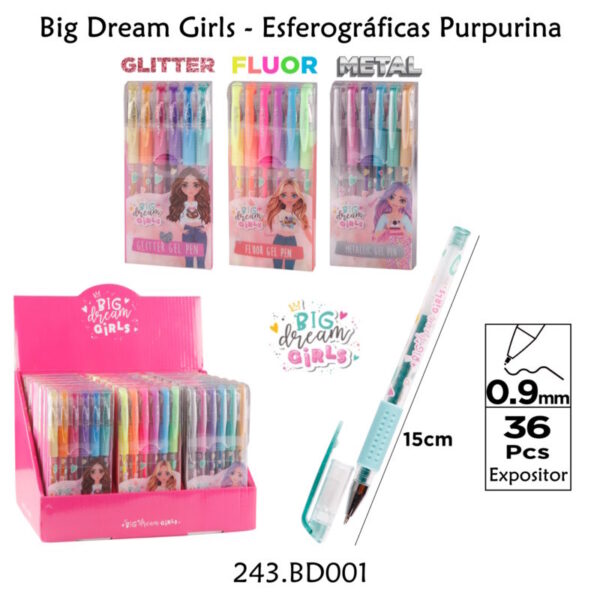 Esferográficas Purpurina - Big Dream Girls