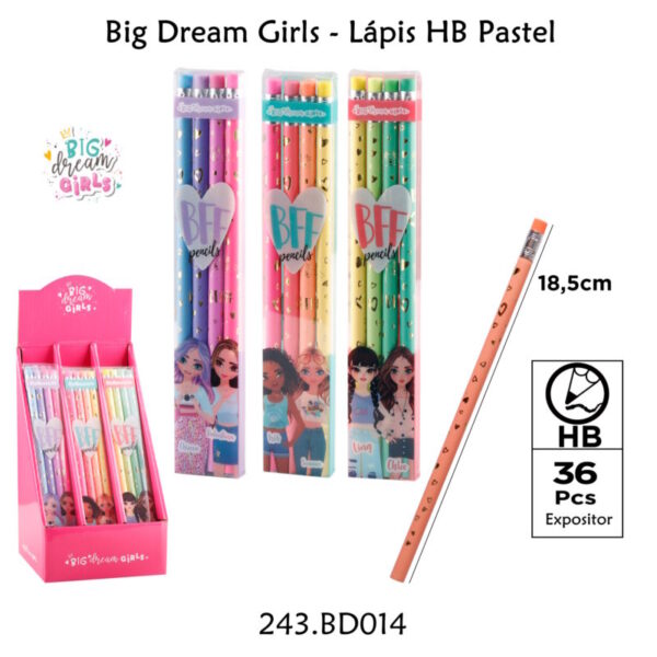 Lápis HB Pastel - Big Dream Girls