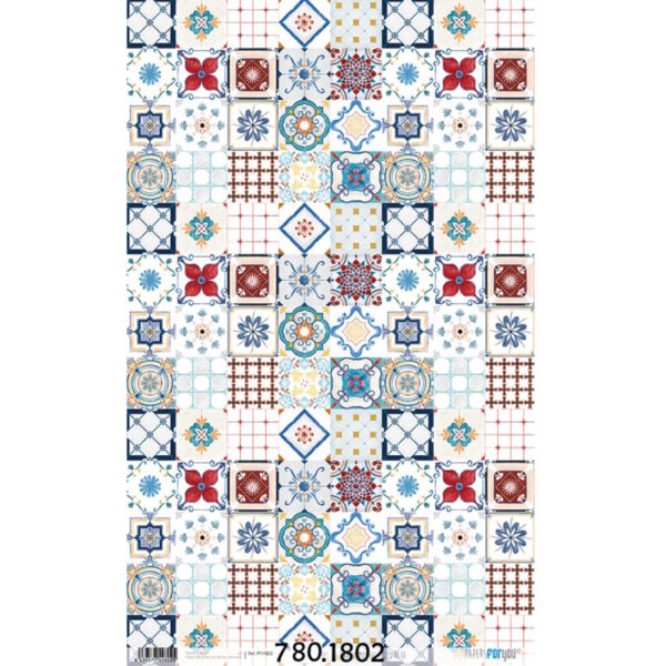Papel Arroz 54x33 Mosaic Blue