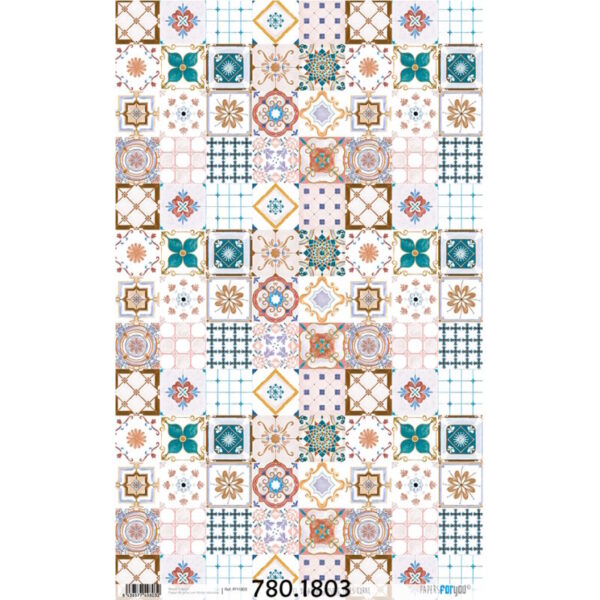 Papel Arroz 54x33 Mosaic Coral