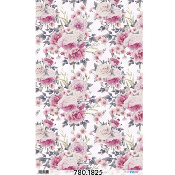 Papel Arroz 54x33 Dots and Flowers