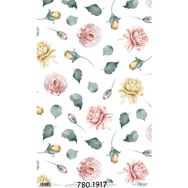 Papel Arroz 54x33 Watercolor Roses