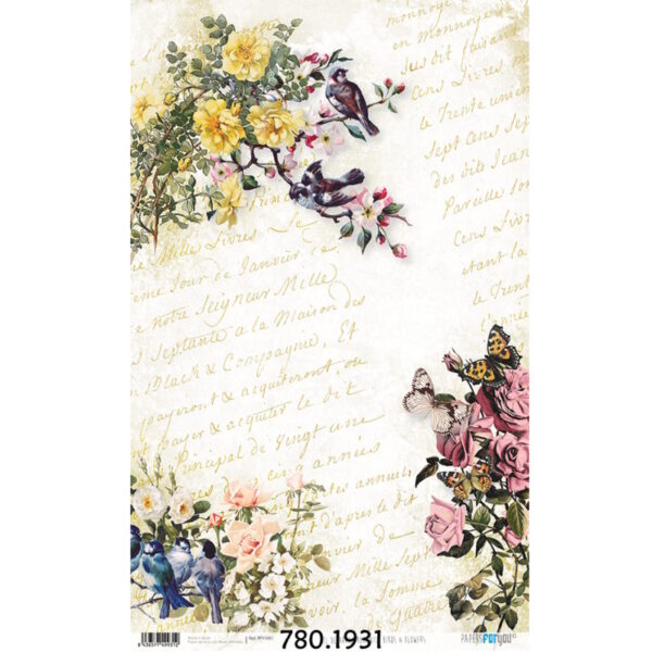 Papel Arroz 54x33 Romantic Birds and Flowers