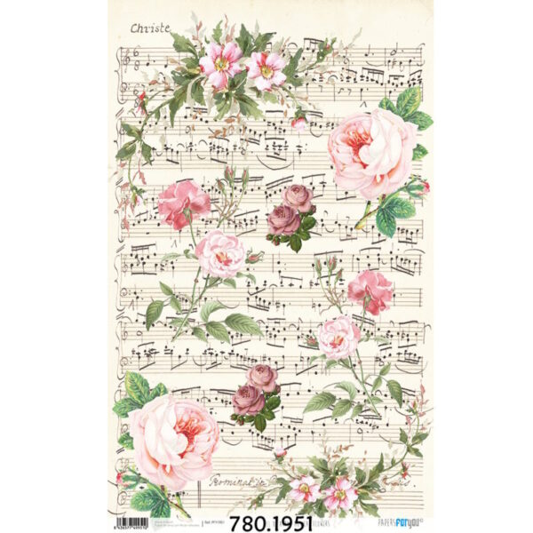 Papel Arroz 54x33 Musical Flowers