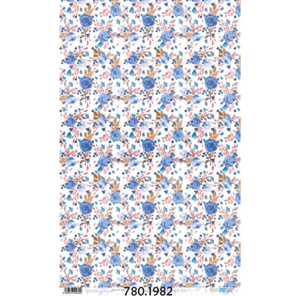 Papel Arroz 54x33 Dancing Blue Roses