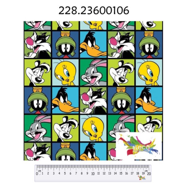 Tecido Algodão Looney Tunes 1.10Mts.