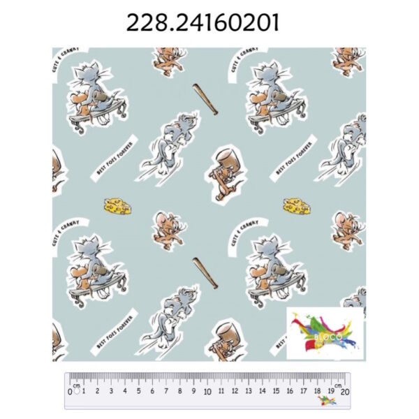 Tecido Algodão Tom and Jerry 1.10Mts.