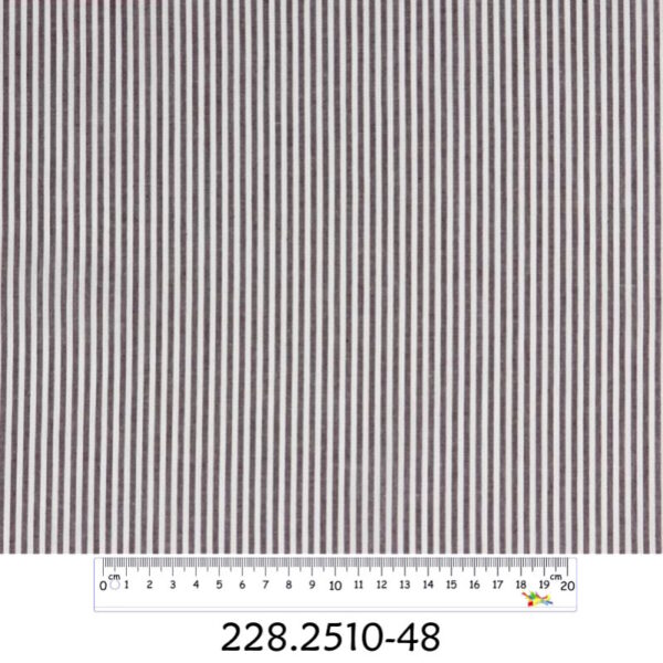 Tecido Algodão Riscas Branco / Grená 1,40Mts.