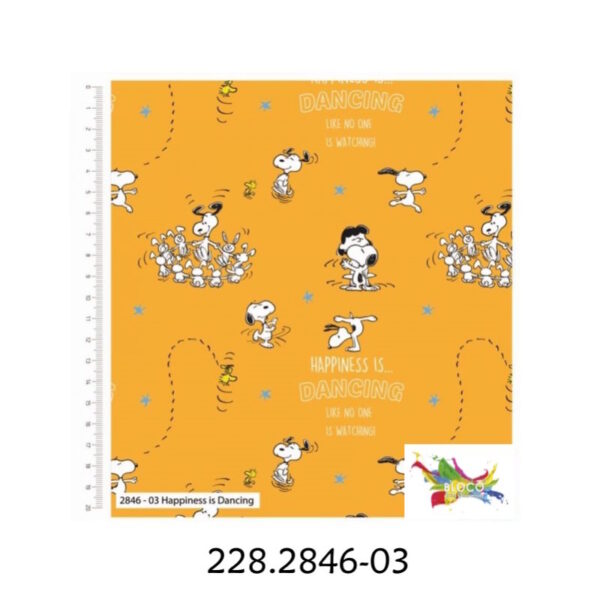 Tecido Algodão Snoopy Happiness 1.10Mts.