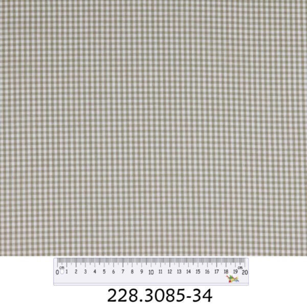 Tecido Algodão Xadrez Creme  Branco 1,40Mts.