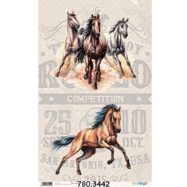 Papel Arroz 54x33 Horses