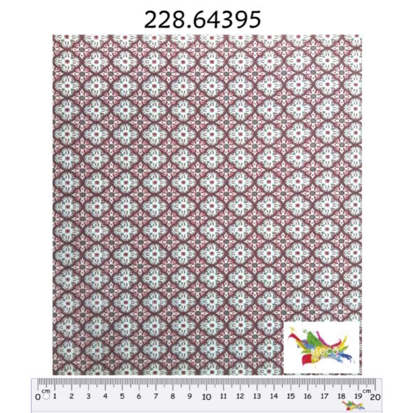 Tecido Algodão Sesamo Natural/Granate 1.50Mts.