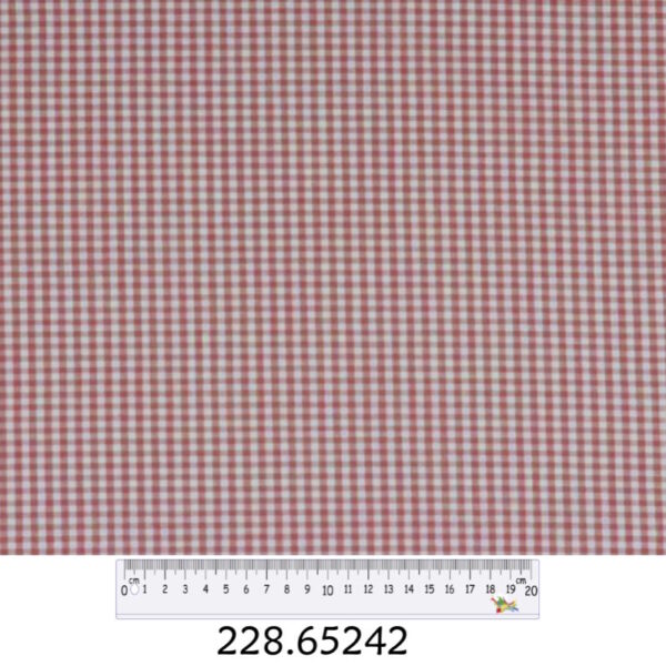 Tecido Algodão Xadrez Vermelho Branco 1,40Mts.